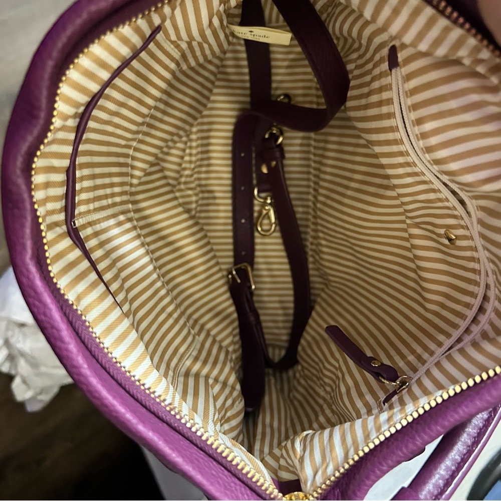 Kate Spade Pebbled Leather Cobble Hill Curtis Crossbody/Shoulder Bag. Moody Plum - Picture 9 of 15